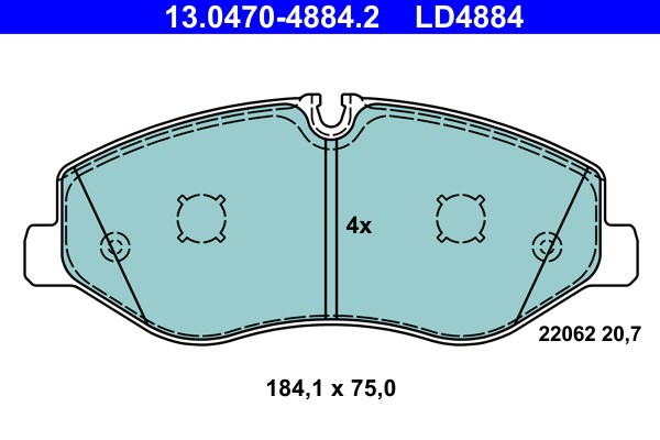 Bromsbeläggsats, Framaxel Ate Ate ceramic 13.0470-4884.2 ATE