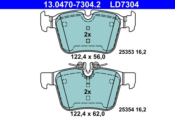 Bromsbeläggsats, Bakaxel Ate Ate ceramic 13.0470-7304.2 ATE