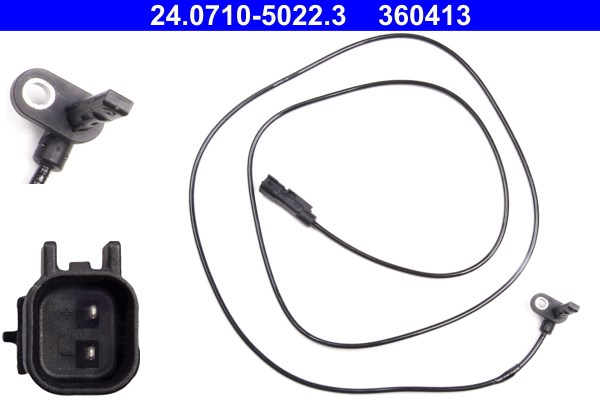 ABS-givare, Sensor, hjulvarvtal, Bakaxel höger Ate 24.0710-5022.3 ATE