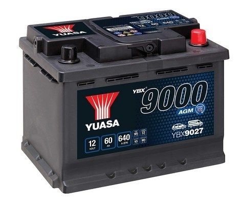 STARTBATTERI YUASA AGM YBX9027 12V 60AH 640A YUASA