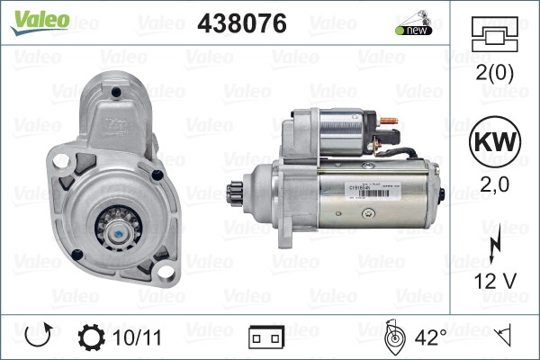 Startmotor 12V Valeo 438076 VALEO
