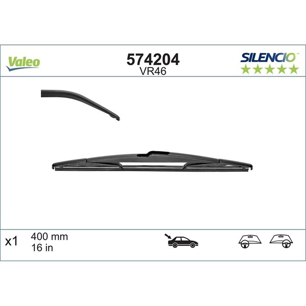 Torkarblad, Bak Valeo 574204 VALEO