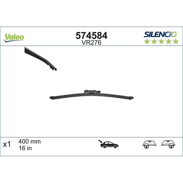 Torkarblad, Bak Valeo 574584 VALEO
