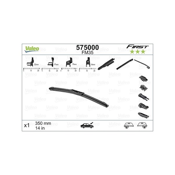 Torkarblad, Förarsida, Passagerarsida Valeo 575000 VALEO Torkarblad, Förarsida, Passagerarsida Valeo 575000 VALEO
