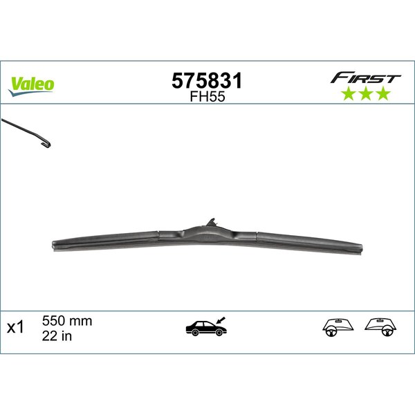 Torkarblad, Förarsida, Passagerarsida Valeo 575831 VALEO