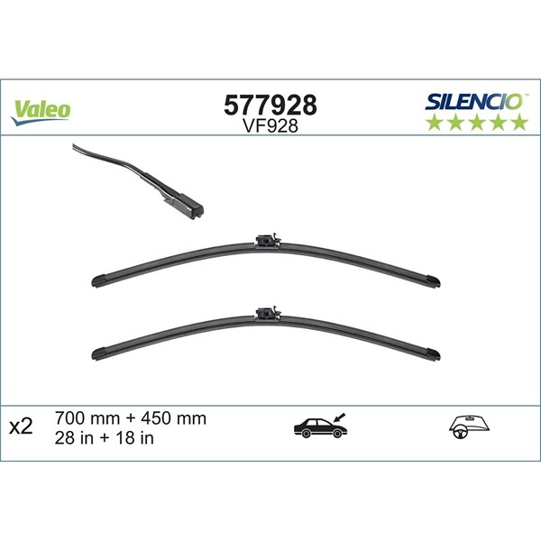 Torkarblad, Fram Valeo 577928 VALEO Torkarblad, Fram Valeo 577928 VALEO