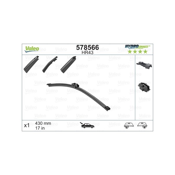 Torkarblad, Bak Valeo 578566 VALEO