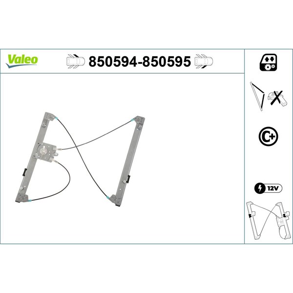 Fönsterhiss, Fram, Vänster Valeo 850594 VALEO