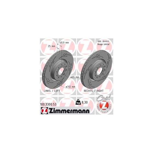Bromsskiva Ventilerad, Framaxel Zimmermann Black Z 100.3300.53 ZIMMERMANN