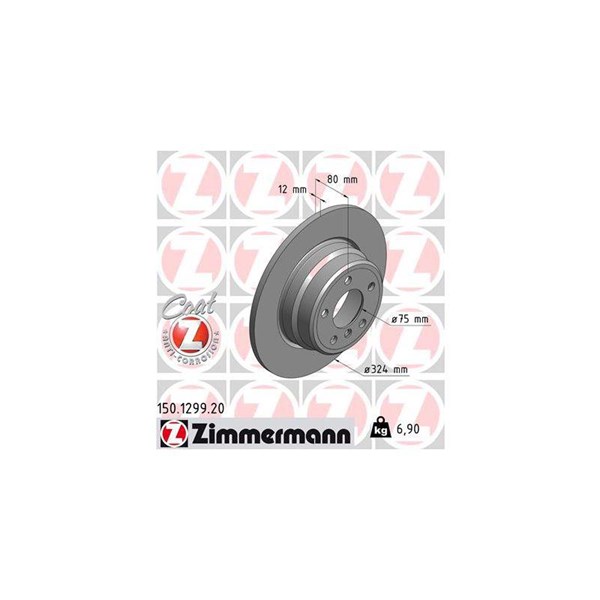 Bromsskiva Solid, Bakaxel Zimmermann 150.1299.20 ZIMMERMANN Bromsskiva Solid, Bakaxel Zimmermann 150.1299.20 ZIMMERMANN
