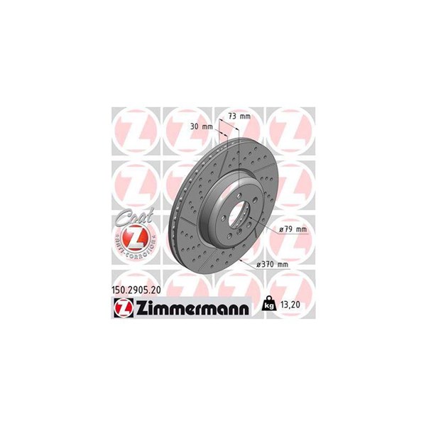 Bromsskiva Ventilerad, Framaxel Zimmermann 150.2905.20 ZIMMERMANN Bromsskiva Ventilerad, Framaxel Zimmermann 150.2905.20 ZIMMERMANN