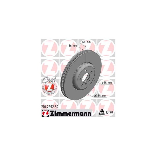 Bromsskiva, framaxel vänster Zimmermann 150.2912.32 ZIMMERMANN Bromsskiva, framaxel vänster Zimmermann 150.2912.32 ZIMMERMANN