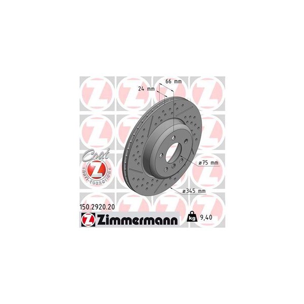 Bromsskiva Ventilerad, Bakaxel Zimmermann 150.2920.20 ZIMMERMANN Bromsskiva Ventilerad, Bakaxel Zimmermann 150.2920.20 ZIMMERMANN