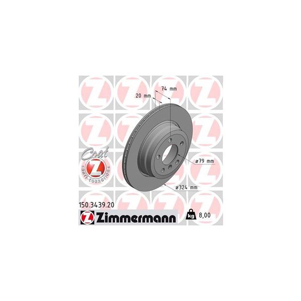 Bromsskiva Externt ventilerad, Bakaxel Zimmermann 150.3439.20 ZIMMERMANN Bromsskiva Externt ventilerad, Bakaxel Zimmermann 150.3439.20 ZIMMERMANN