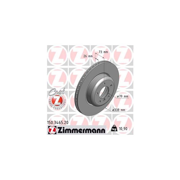 Bromsskiva Ventilerad, Framaxel Zimmermann 150.3465.20 ZIMMERMANN