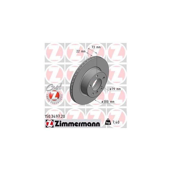 Bromsskiva Ventilerad, Framaxel Zimmermann 150.3497.20 ZIMMERMANN Bromsskiva Ventilerad, Framaxel Zimmermann 150.3497.20 ZIMMERMANN