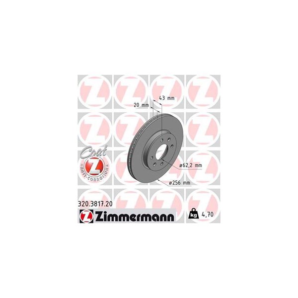 Bromsskiva Ventilerad, Framaxel Zimmermann 320.3817.20 ZIMMERMANN Bromsskiva Ventilerad, Framaxel Zimmermann 320.3817.20 ZIMMERMANN