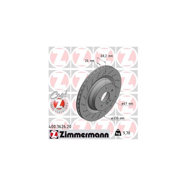 Bromsskiva Ventilerad, Bakaxel Zimmermann 400.3626.20 ZIMMERMANN Bromsskiva Ventilerad, Bakaxel Zimmermann 400.3626.20 ZIMMERMANN