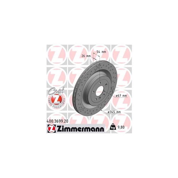 Bromsskiva Ventilerad, Bakaxel Zimmermann 400.3699.20 ZIMMERMANN Bromsskiva Ventilerad, Bakaxel Zimmermann 400.3699.20 ZIMMERMANN