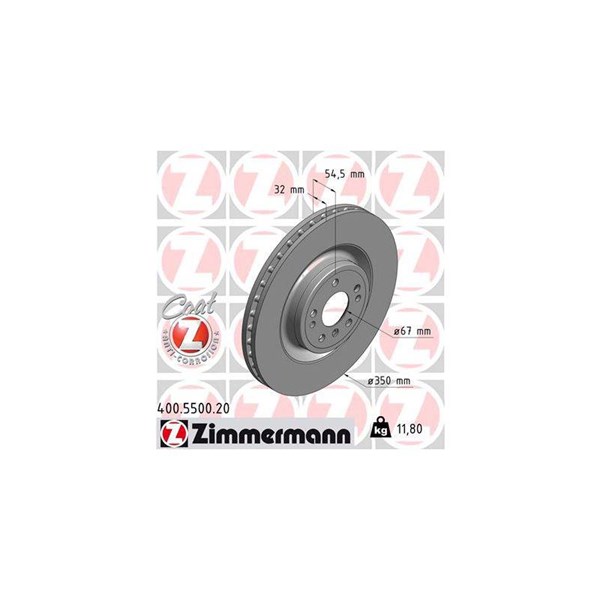 Bromsskiva Ventilerad, Framaxel Zimmermann 400.5500.20 ZIMMERMANN