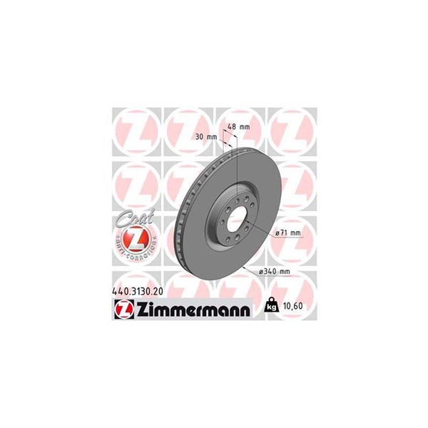 Bromsskiva Ventilerad, Framaxel Zimmermann 440.3130.20 ZIMMERMANN