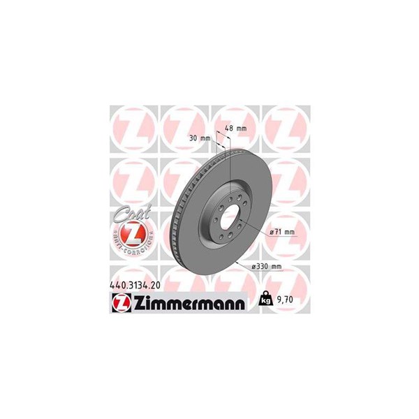 Bromsskiva Ventilerad, Framaxel Zimmermann 440.3134.20 ZIMMERMANN