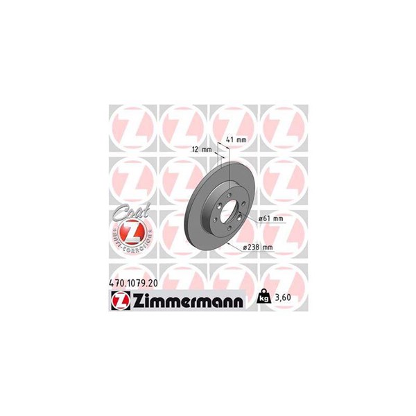 Bromsskiva Solid, Framaxel Zimmermann 470.1079.20 ZIMMERMANN