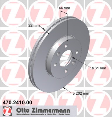 Bromsskiva Ventilerad, Framaxel Zimmermann 470.2410.00 ZIMMERMANN