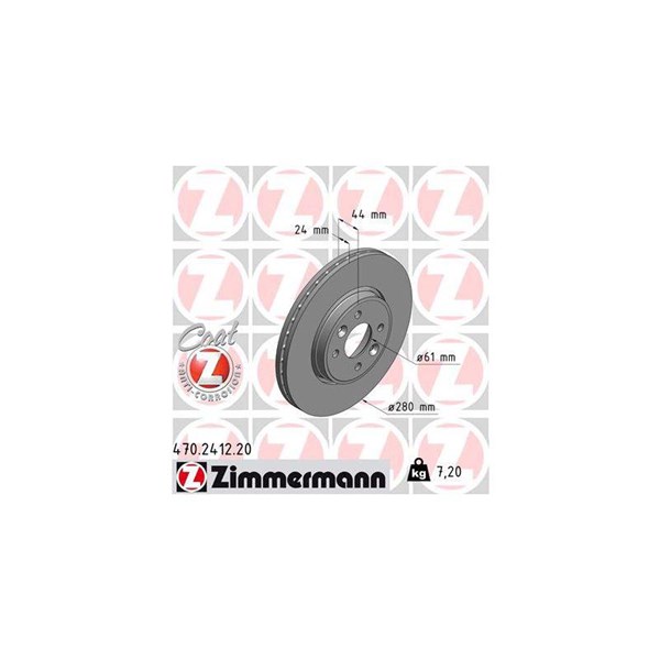 Bromsskiva Externt ventilerad, Framaxel Zimmermann 470.2412.20 ZIMMERMANN