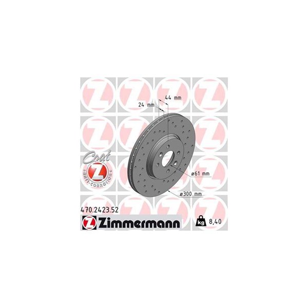 Bromsskiva Ventilerad, Framaxel Zimmermann 470.2423.52 ZIMMERMANN