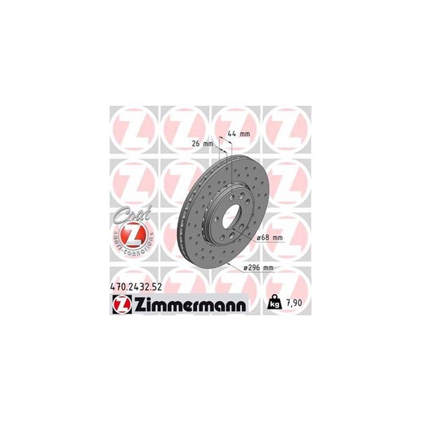 Bromsskiva Hålad, Framaxel Zimmermann 470.2432.52 ZIMMERMANN