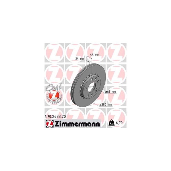 Bromsskiva Externt ventilerad, Framaxel Zimmermann 470.2433.20 ZIMMERMANN Bromsskiva Externt ventilerad, Framaxel Zimmermann 470.2433.20 ZIMMERMANN