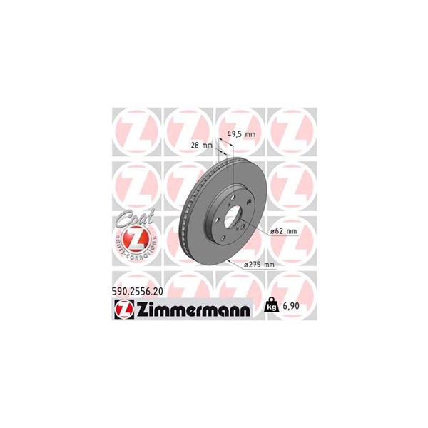 Bromsskiva Ventilerad, Framaxel Zimmermann 590.2556.20 ZIMMERMANN