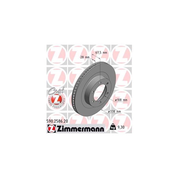 Bromsskiva Ventilerad, Framaxel Zimmermann 590.2586.20 ZIMMERMANN