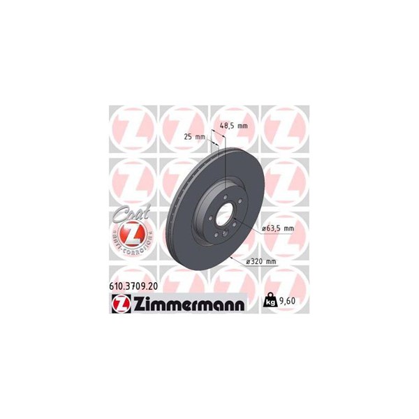 Bromsskiva Ventilerad, Framaxel Zimmermann 610.3709.20 ZIMMERMANN Bromsskiva Ventilerad, Framaxel Zimmermann 610.3709.20 ZIMMERMANN