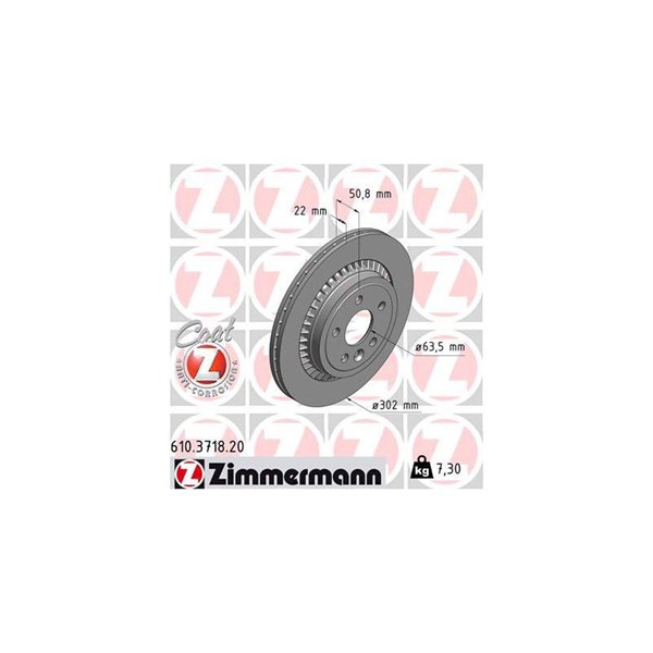 Bromsskiva Externt ventilerad, Bakaxel Zimmermann 610.3718.20 ZIMMERMANN Bromsskiva Externt ventilerad, Bakaxel Zimmermann 610.3718.20 ZIMMERMANN