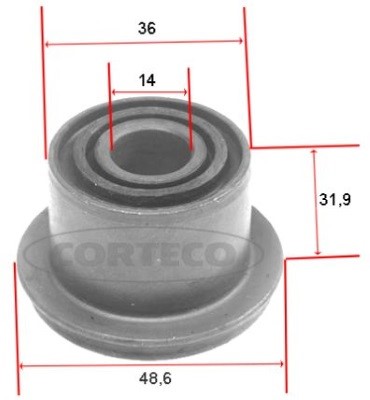 Bussning, länkarm, Framaxel, Fram, Nedre Corteco 21652441 CORTECO