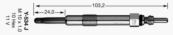 Glödstift 11,0V Ngk D-power 3413 NGK