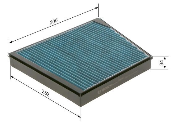 Kupefilter, Motorrum Bosch FILTER+ 0 986 628 549 BOSCH