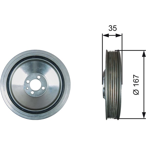Remskiva, vevaxel Gates Drivealignâ® TVD1135 Gates