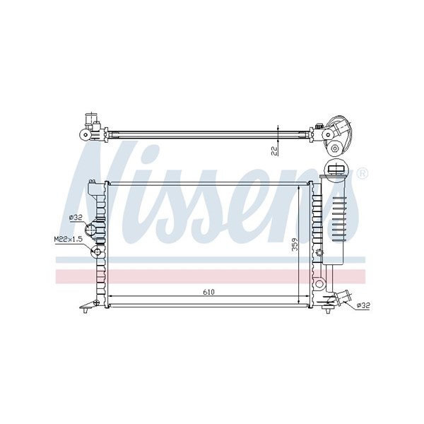 Kylare, motorkylning Nissens 63713A NISSENS