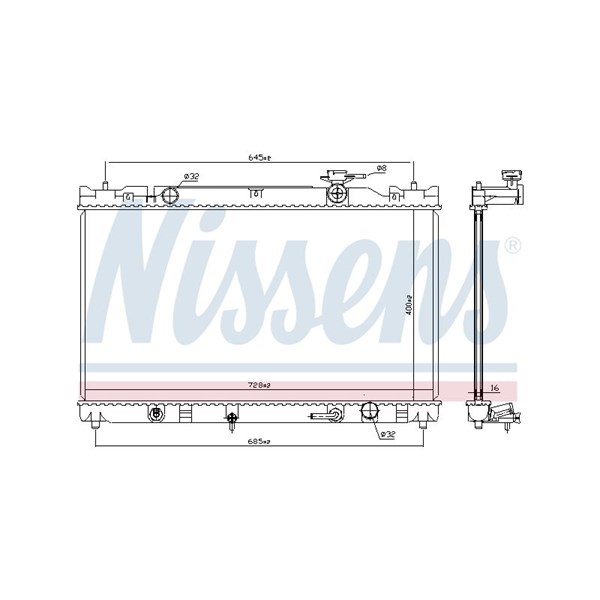 Kylare, motorkylning Nissens 646351 NISSENS
