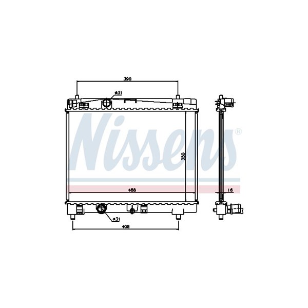Kylare, motorkylning Nissens 64671A NISSENS