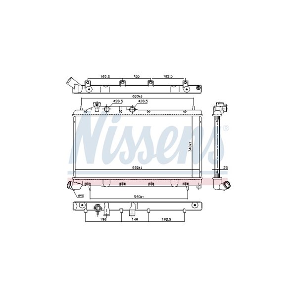 Kylare, motorkylning Nissens 67737 NISSENS Kylare, motorkylning Nissens 67737 NISSENS