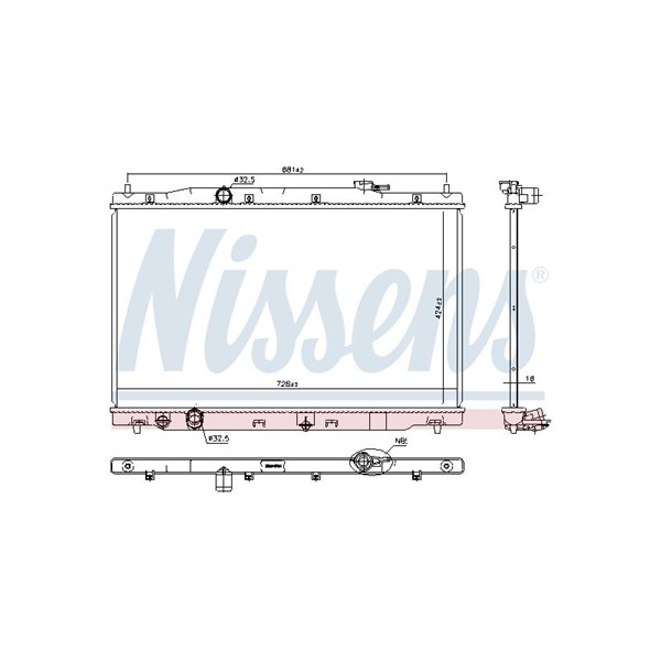 Kylare, motorkylning Nissens 681378 NISSENS