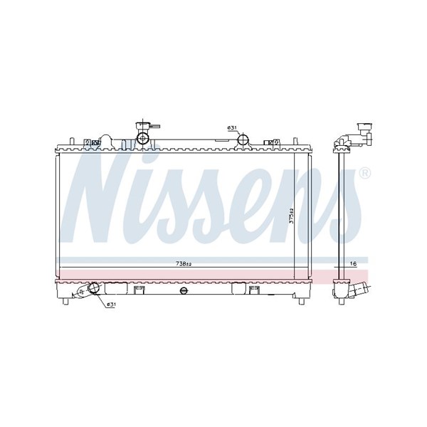 Kylare, motorkylning Nissens 68510 NISSENS Kylare, motorkylning Nissens 68510 NISSENS