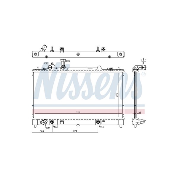Kylare, motorkylning Nissens 68551 NISSENS