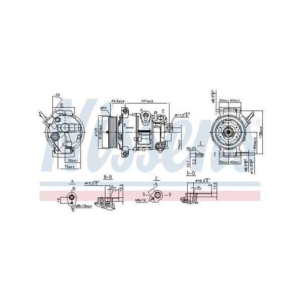 Kompressor, klimatanläggning Nissens 890030 NISSENS