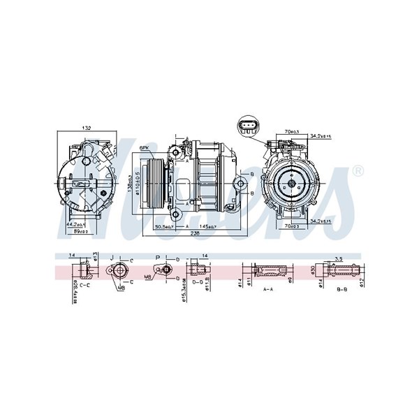 Kompressor, klimatanläggning Nissens 890037 NISSENS