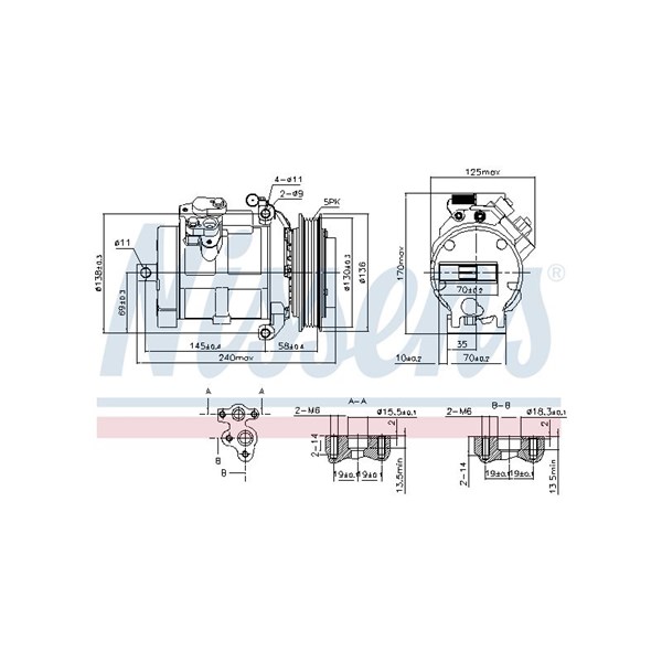 Kompressor, klimatanläggning Nissens 890049 NISSENS